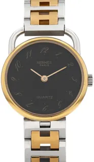 Hermès Arceau Stainless steel and Gold-plated Black