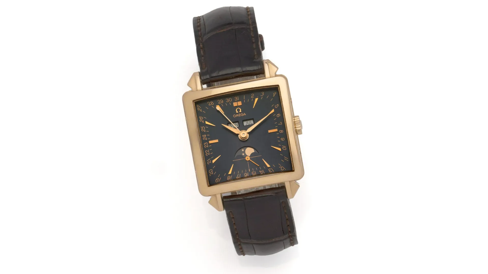 Omega Museum 156.2001 33mm Yellow gold Dark Blue