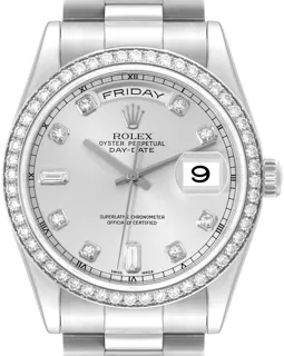 Rolex Day-Date 36 118346 Platinum Silver