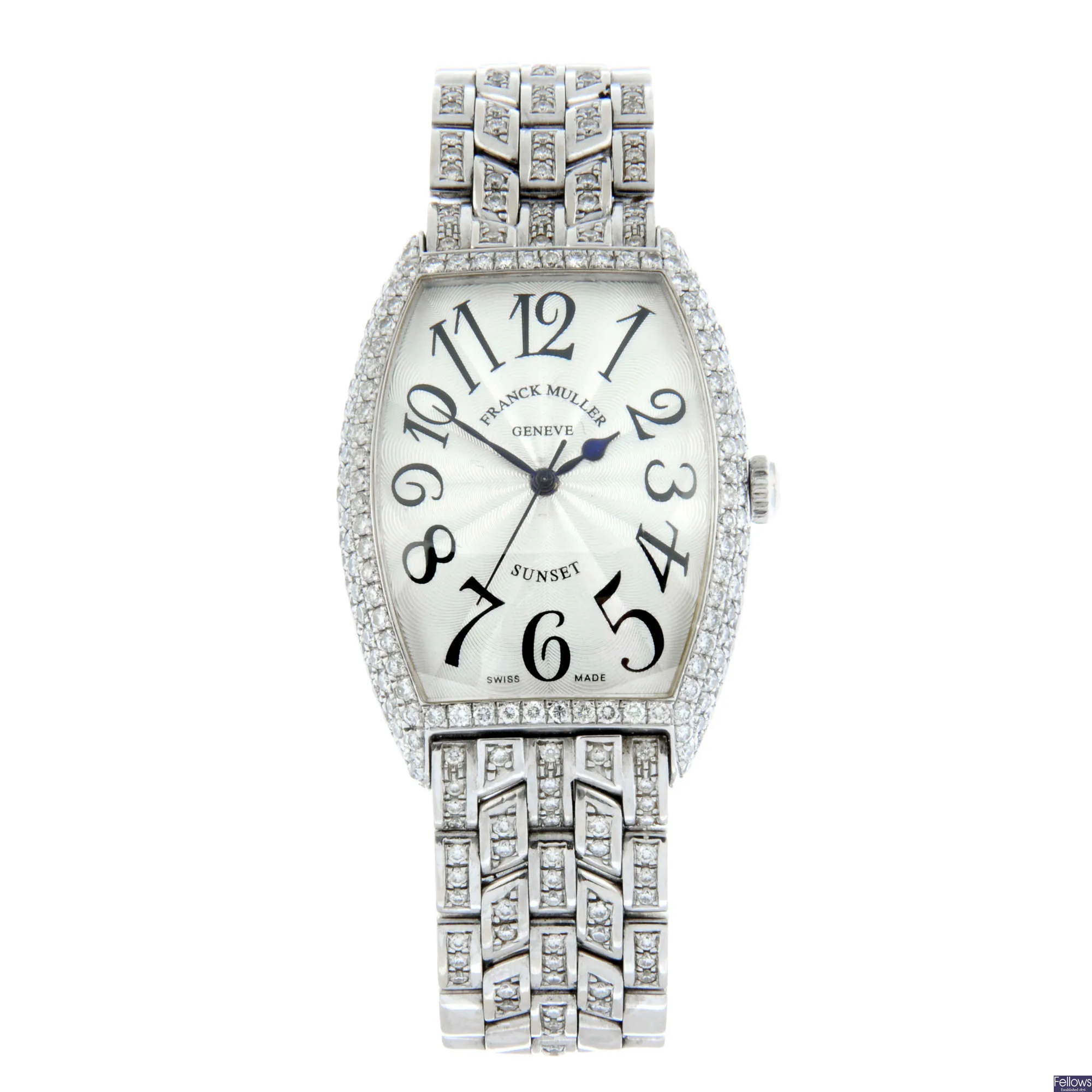 Franck Muller Cintree Curvex 5850 SC D 32mm White gold and Diamond Silver