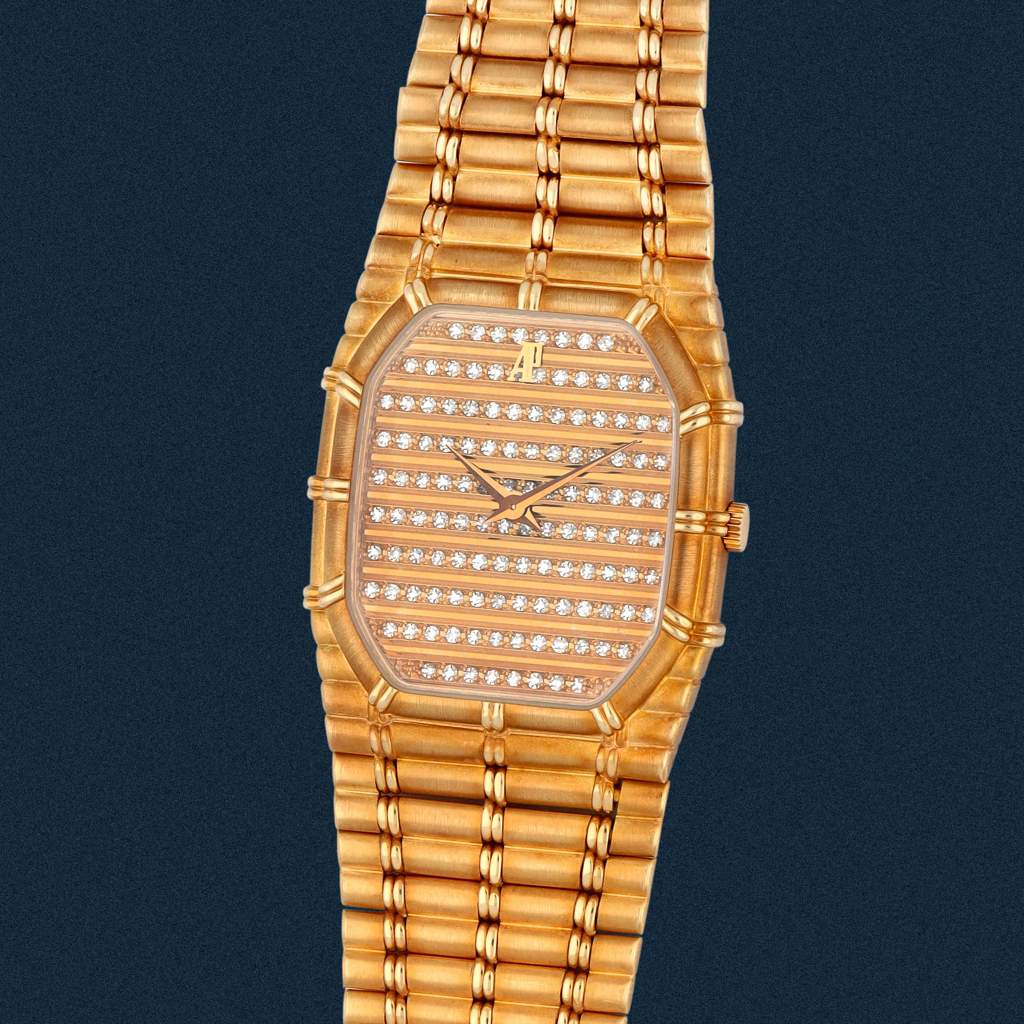 Audemars Piguet Bamboo 27mm Yellow gold Gold and diamond pavé