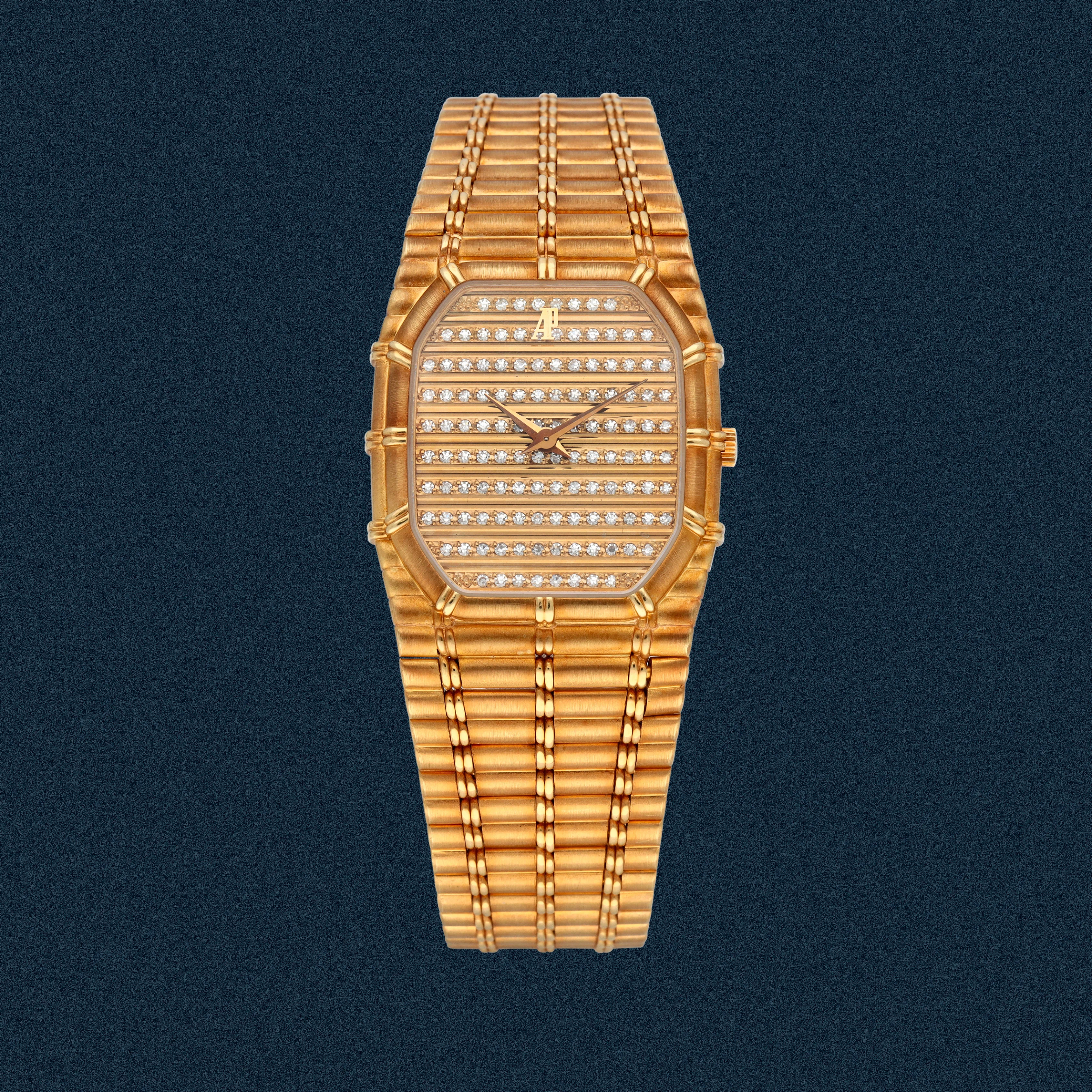 Audemars Piguet Bamboo 27mm Yellow gold Gold and diamond pavé 2