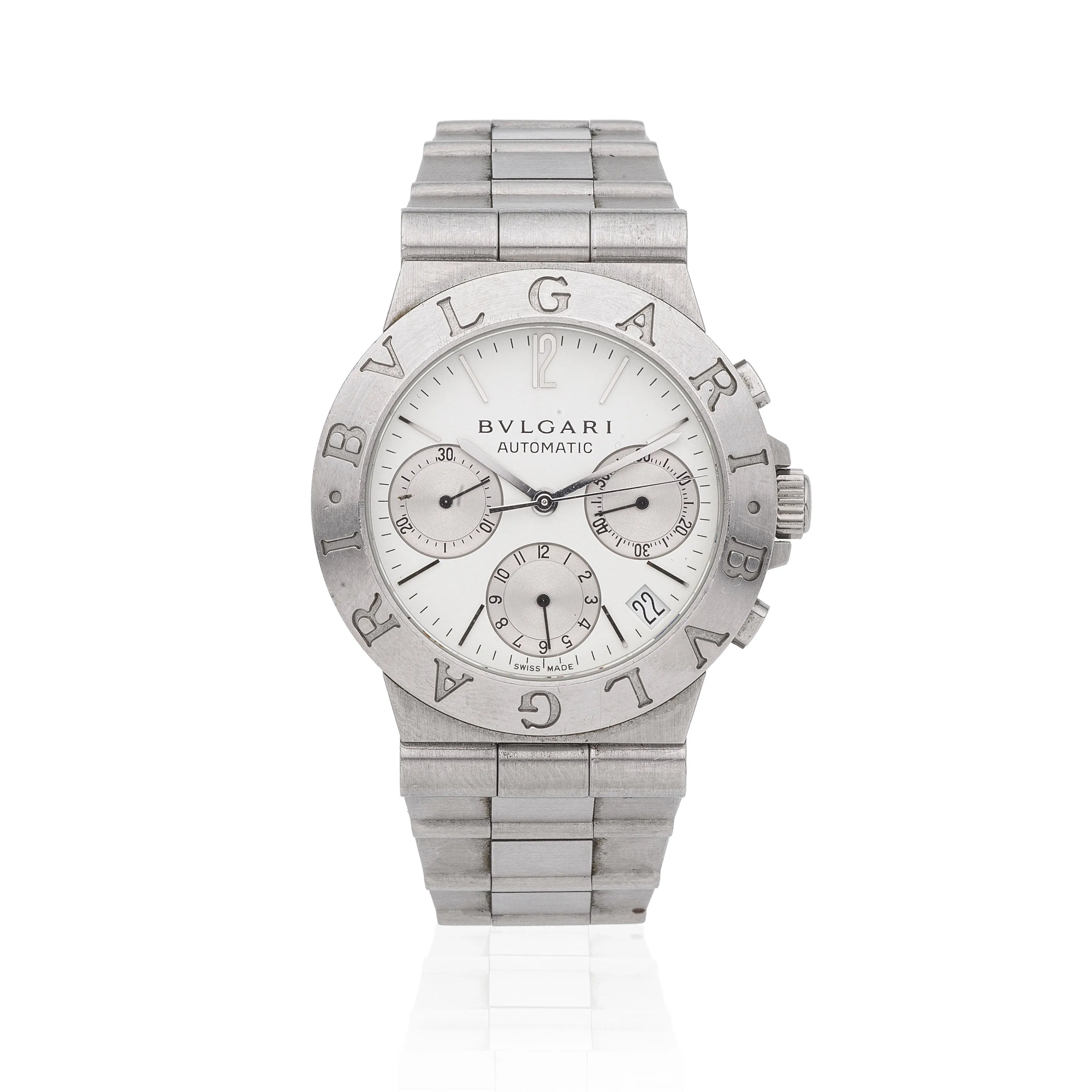 Bulgari Diagono CH 35 S 36mm Stainless steel White