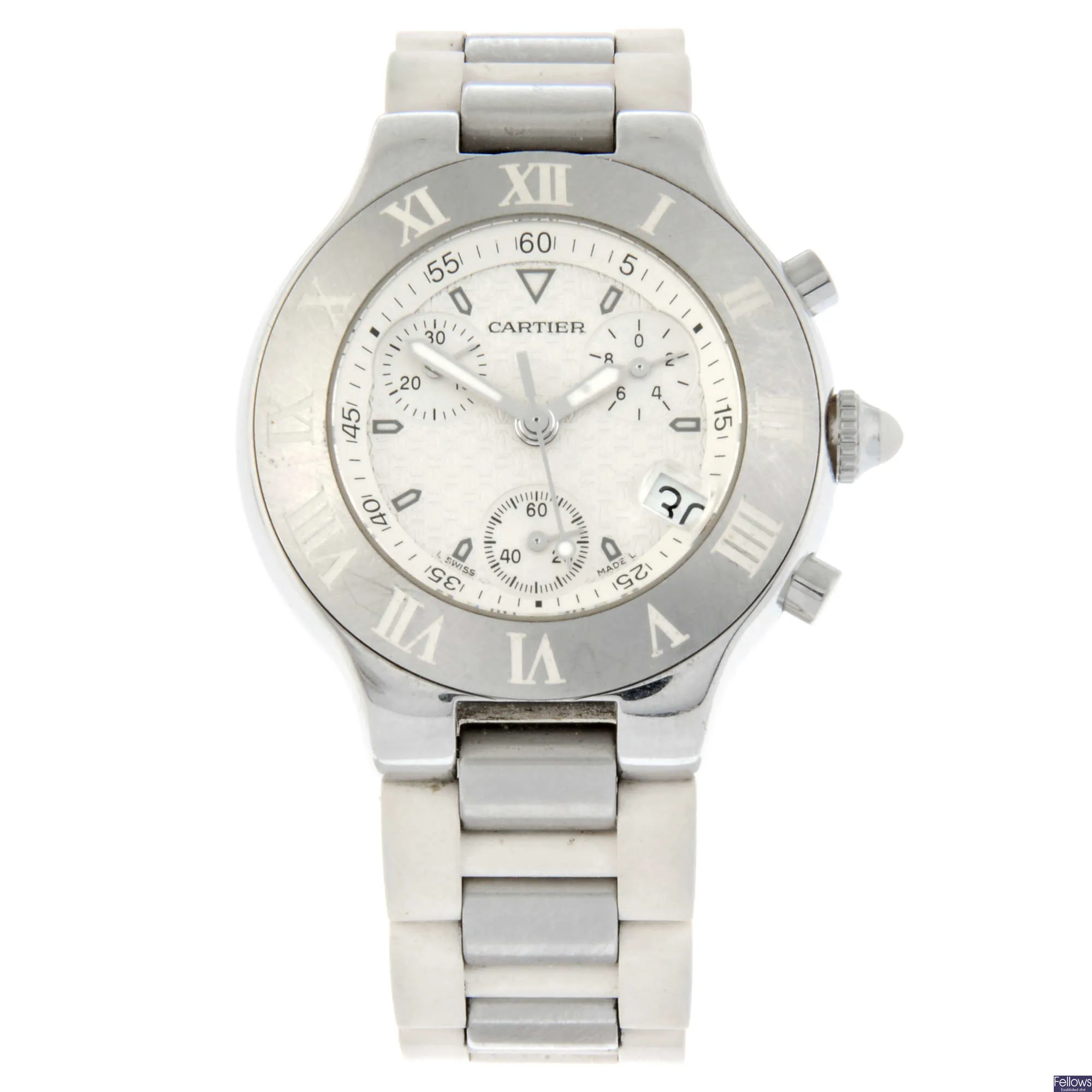 Cartier 21 Chronoscaph 2424 38mm Stainless steel White