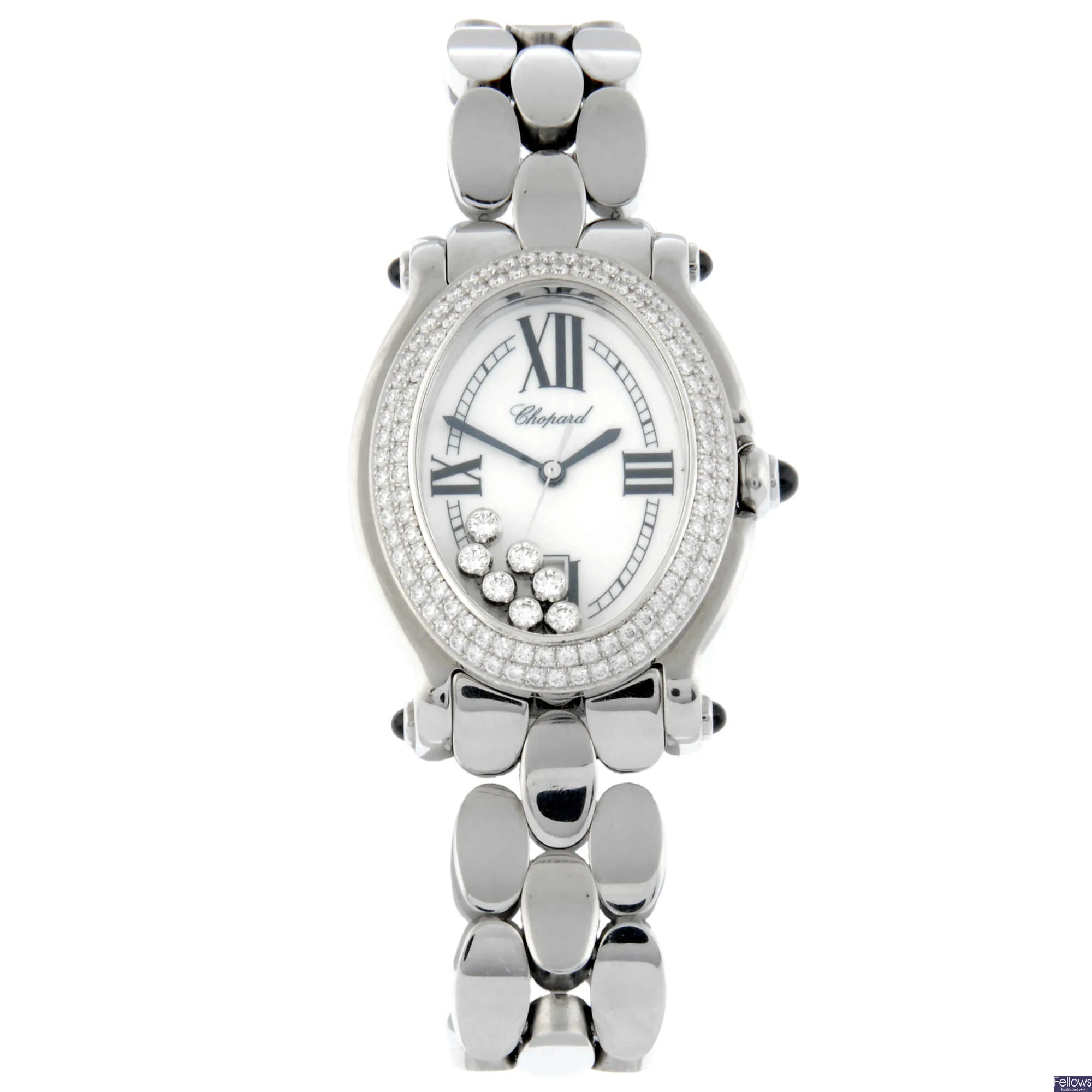 Chopard Happy Sport 8937 30mm Stainless steel and diamond-set White