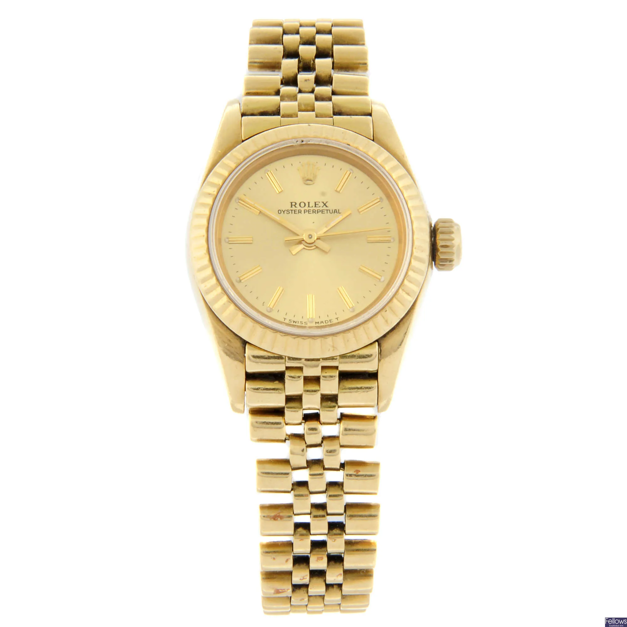 Rolex Oyster Perpetual 26 67198 25mm Yellow gold Champagne