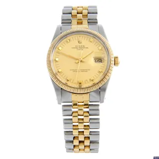 Rolex Oyster Perpetual Date 15053 Stainless steel and Gilt-metal Champagne