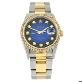 Rolex Datejust 36 16233 Stainless steel and Gilt-metal Blue