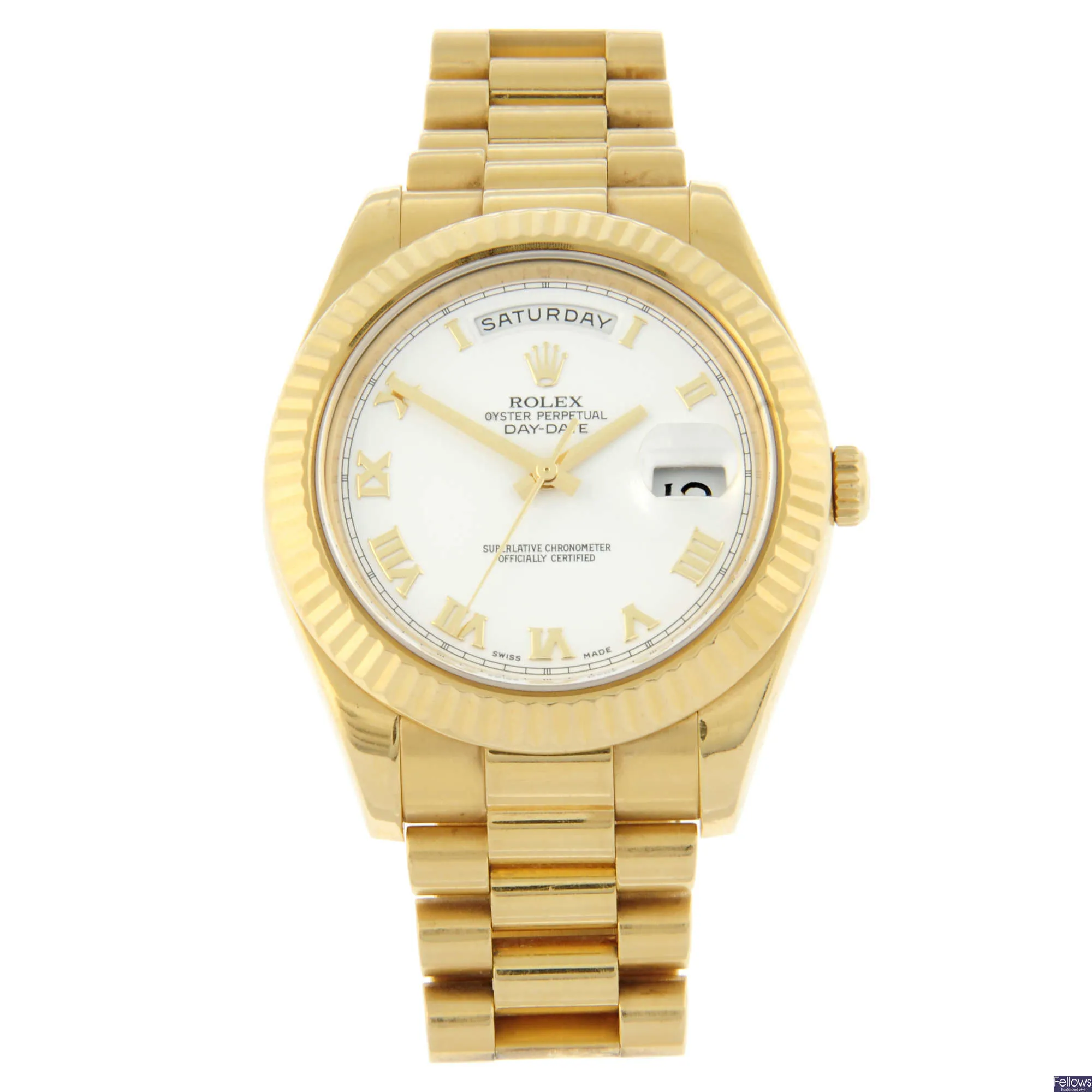 Rolex Day-Date II 218238 41mm Yellow gold White