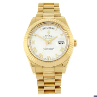 Rolex Day-Date II 218238 Yellow gold White