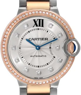 Cartier Ballon Bleu 36mm W3BB0004 36mm Stainless steel and 18k rose gold Silver