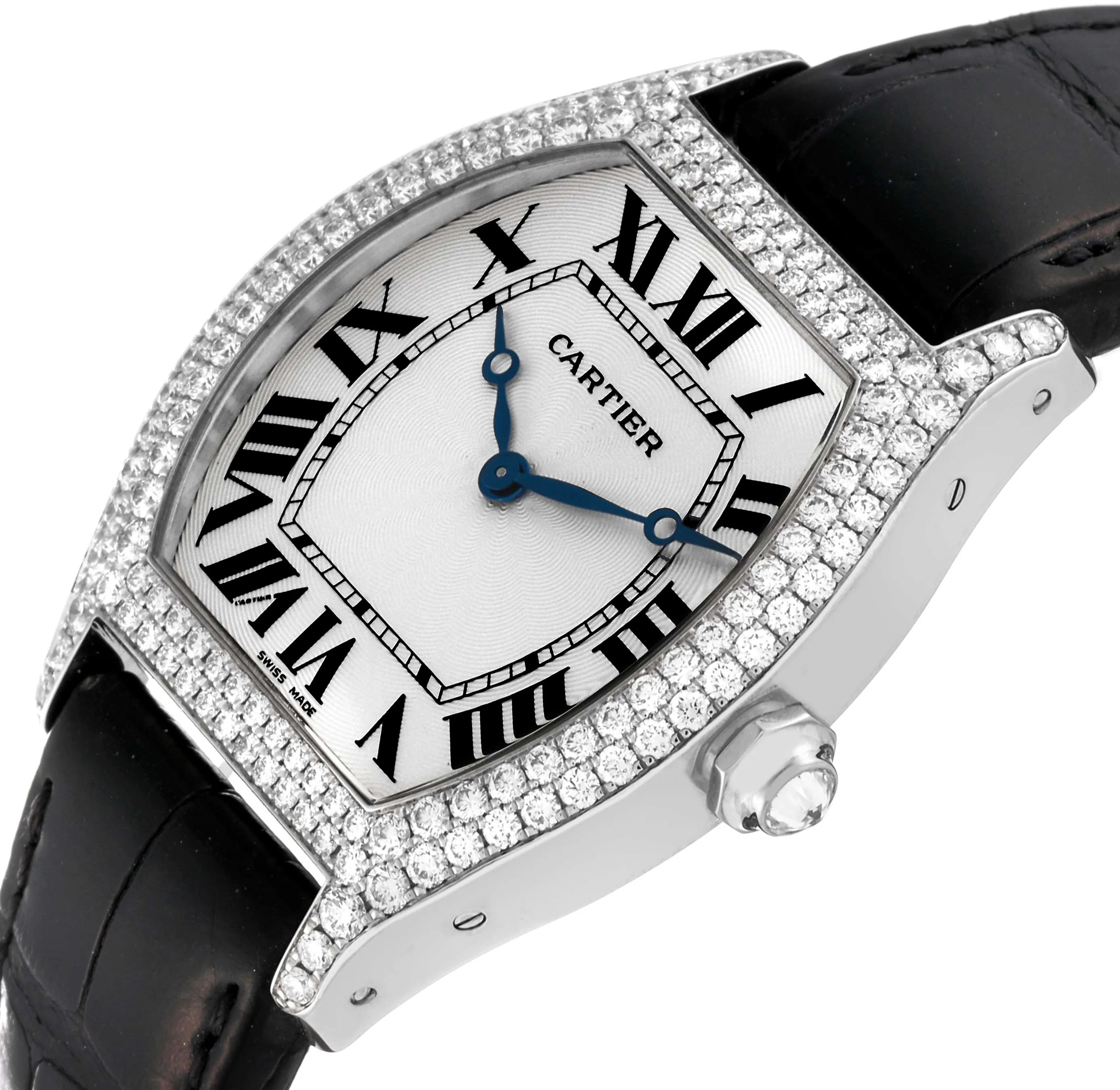 Cartier Tortue WA503851 34.5mm White gold and 18k white gold Silver 4