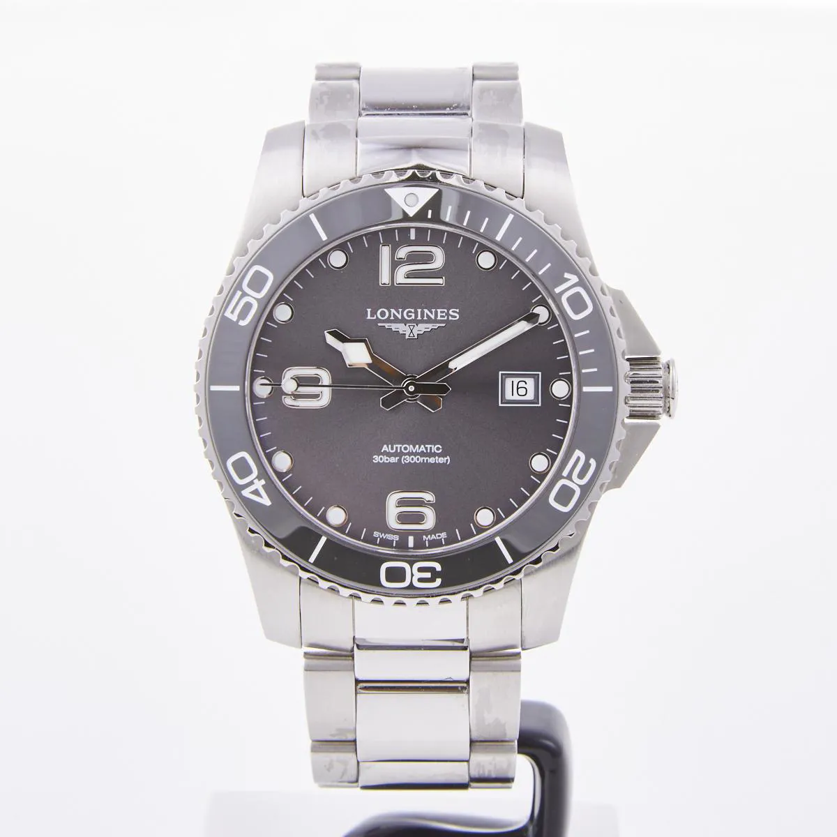 Longines HydroConquest L3.781.4.76.6 41mm Ceramic and Stainless steel Gray