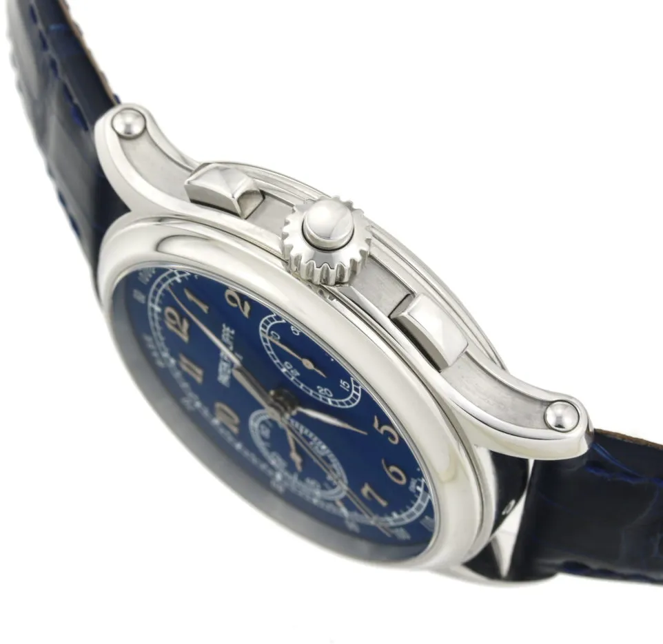 Patek Philippe Split-Seconds Chronograph 5370 41mm Platinum Blue 2