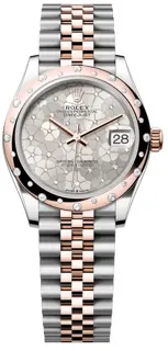 Rolex Datejust 278341RBR-0032 Rose gold and Oystersteel Silver, floral motif set with diamonds