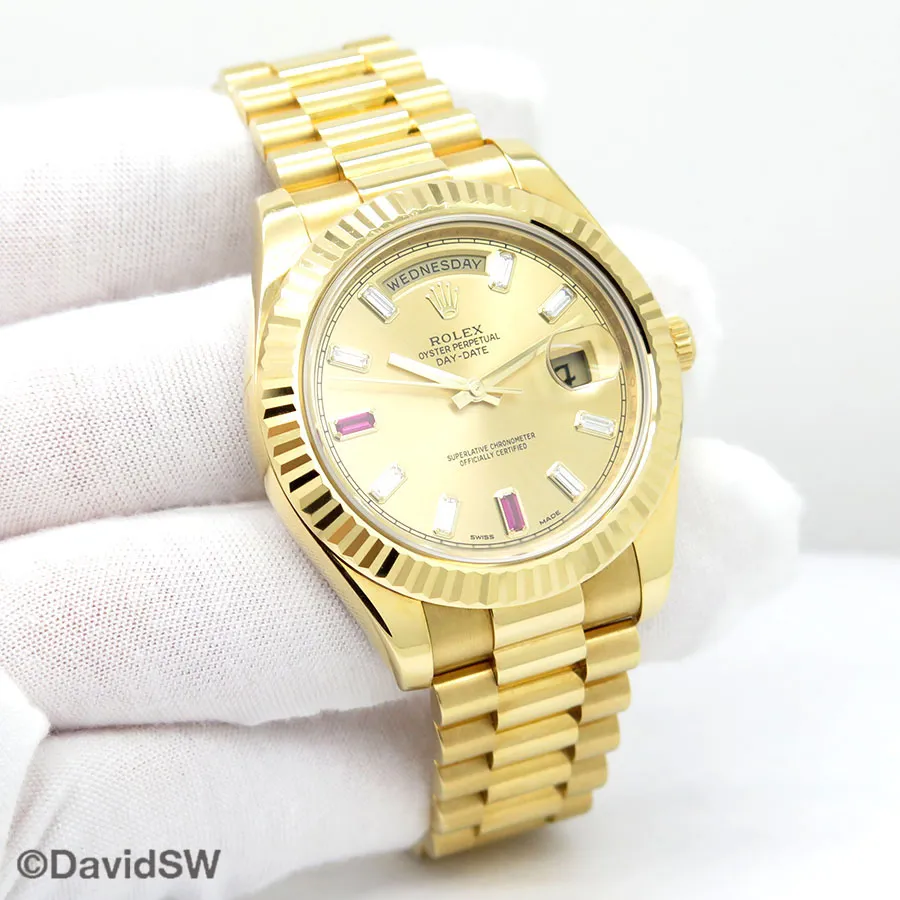 Rolex Day-Date II 218238 41mm Yellow gold Champagne