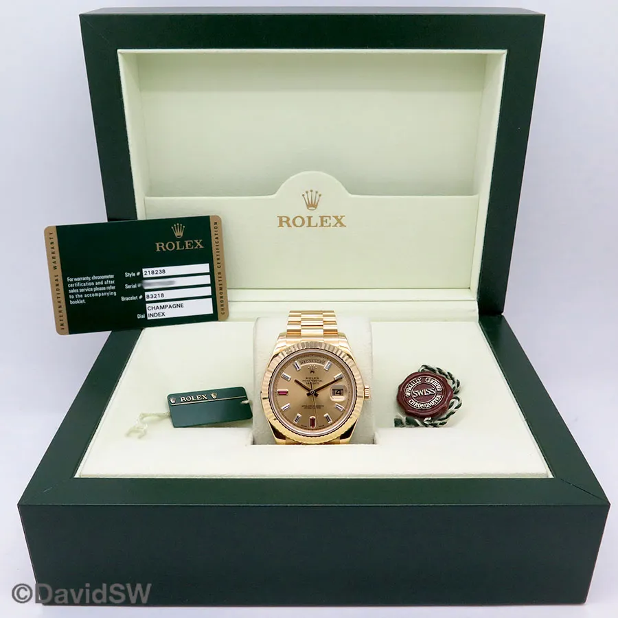 Rolex Day-Date II 218238 41mm Yellow gold Champagne 1