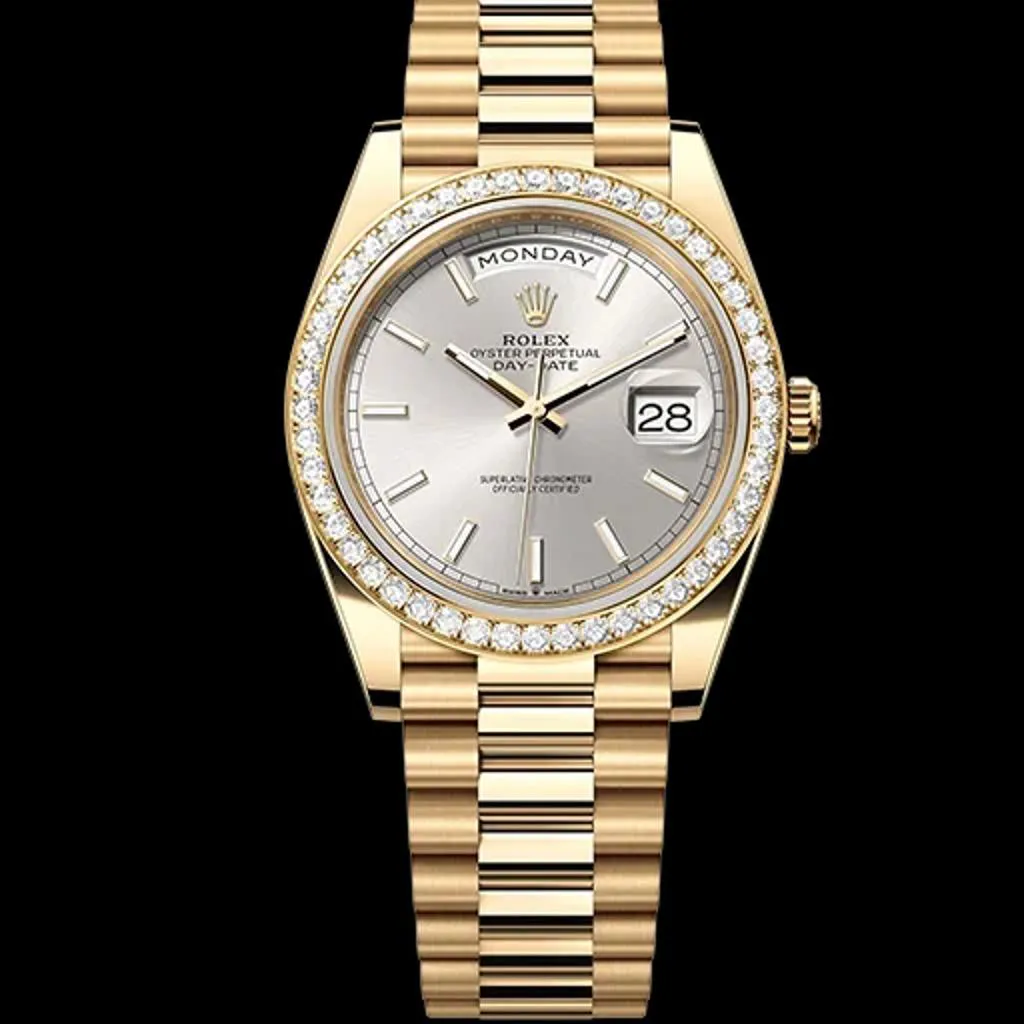 Rolex Day-Date 228348RBR-0042 40mm 18k yellow gold Silver