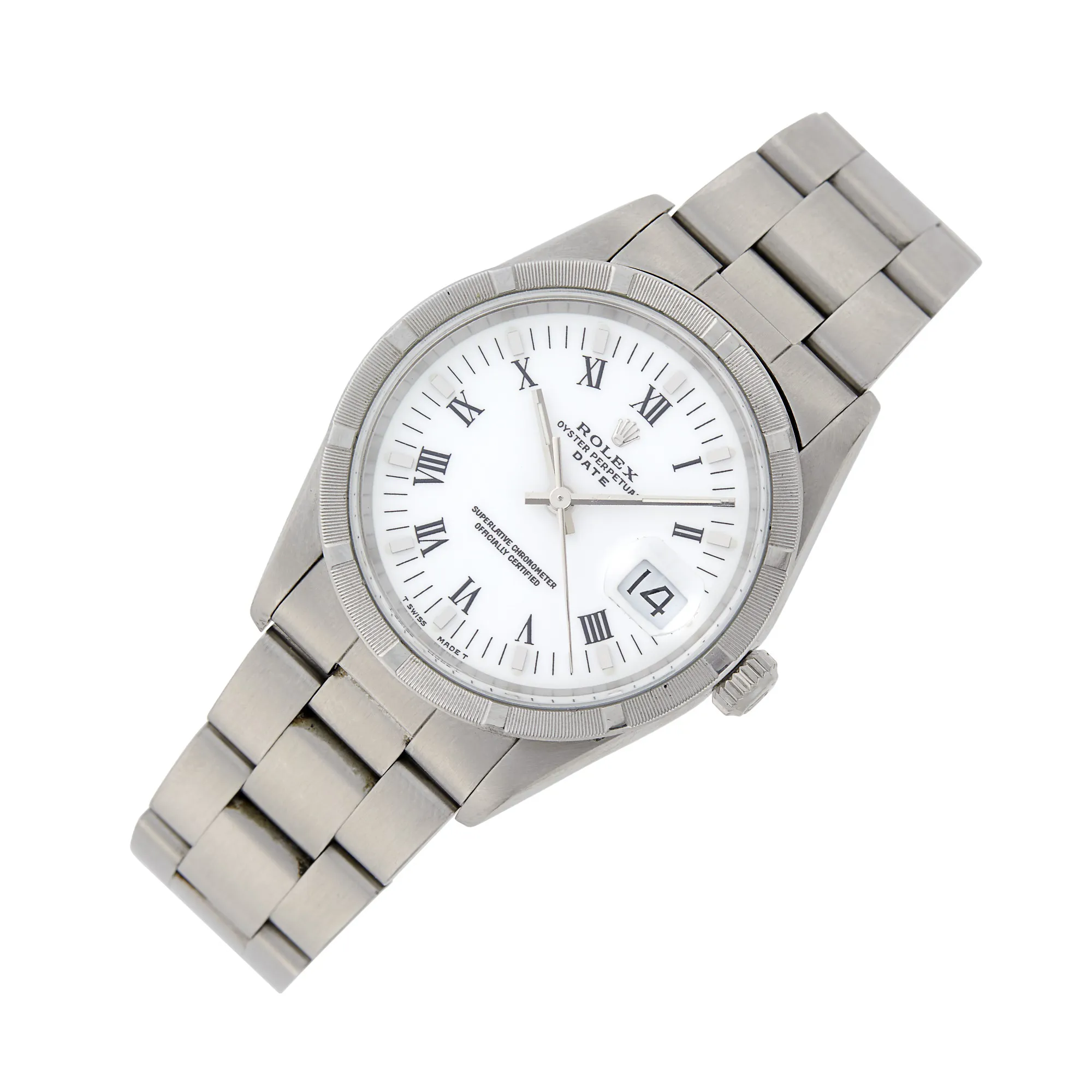 Rolex Date 15240 34mm Stainless steel White