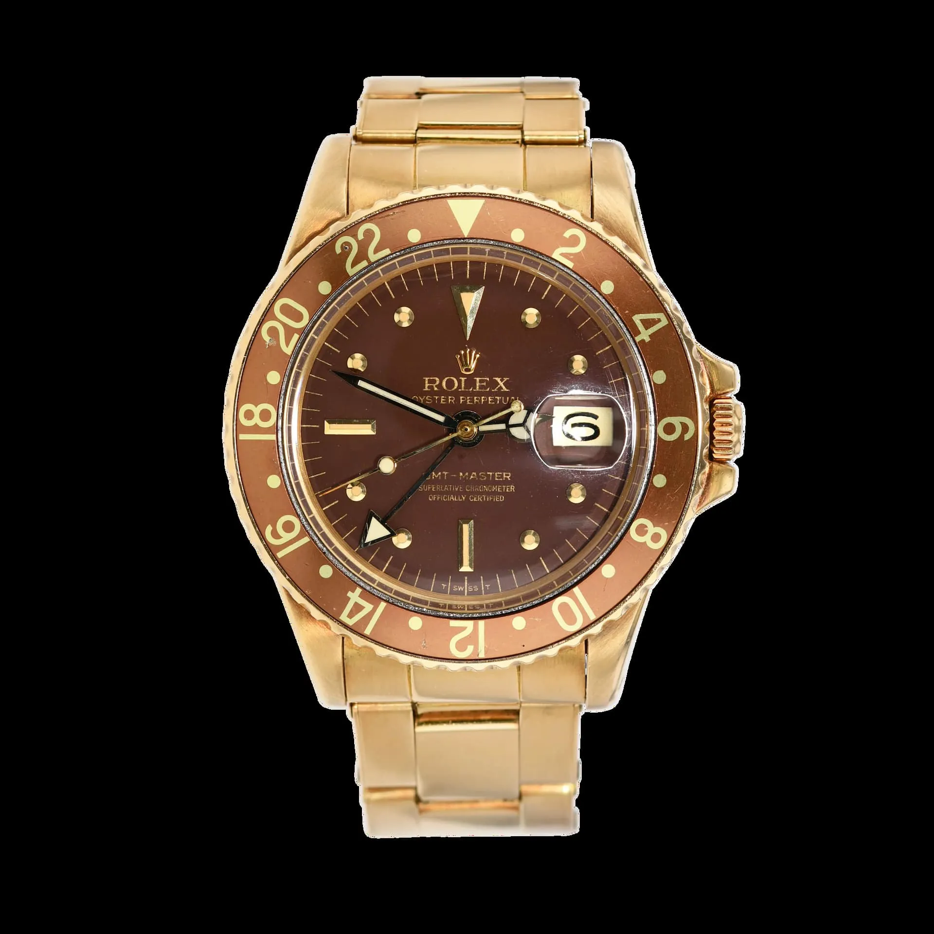 Rolex GMT-Master 1675 38mm Yellow gold Burgundy