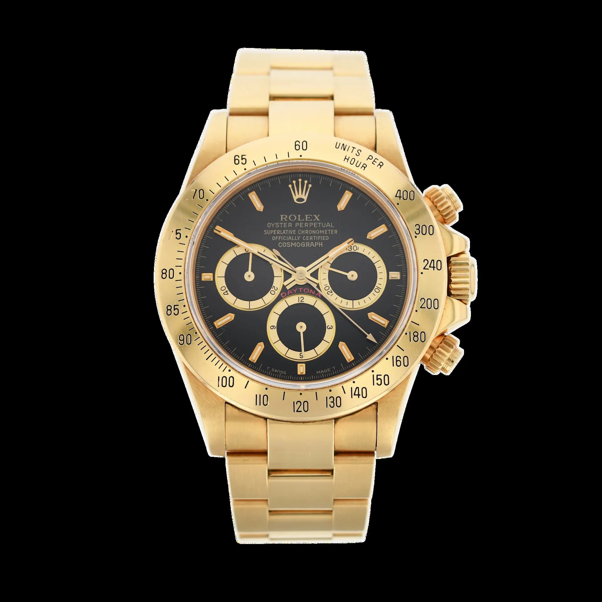 Rolex Daytona 16528 38mm Yellow gold Black