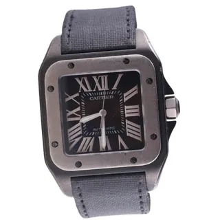 Cartier Santos 100 2656 Stainless steel Black