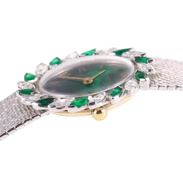 Juvenia 30mm Yellow gold and Diamond and Emerald Green 4