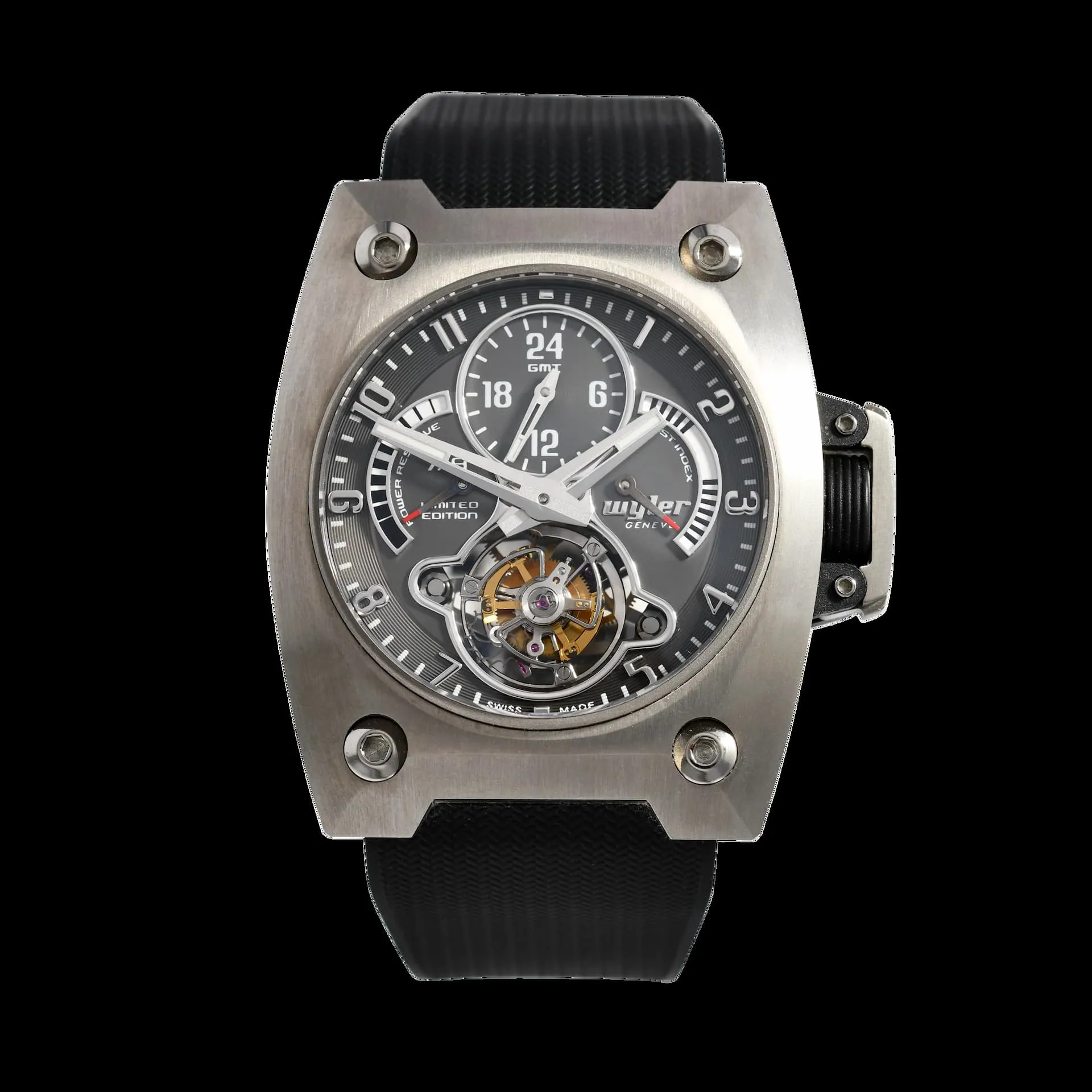 Wyler Vetta Code R Flying Tourbillon GMT 900.1 43.5mm Carbon fiber and Titanium Gray