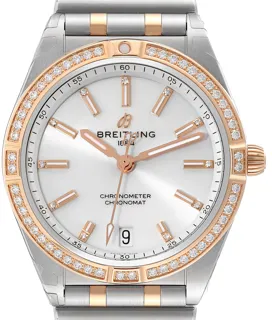 Breitling Chronomat U10380 Rose gold and Stainless steel White