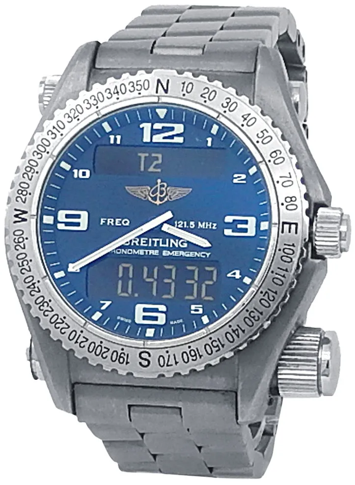 Breitling Emergency E76321 43mm Titanium Blue