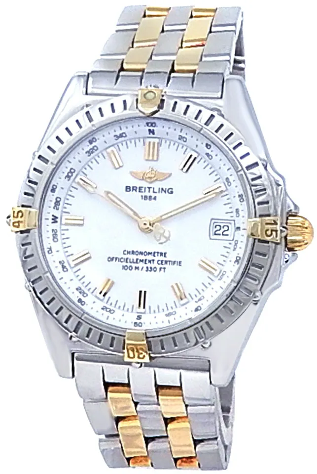 Breitling Windrider B10350 38mm 18k yellow gold & stainless steel White