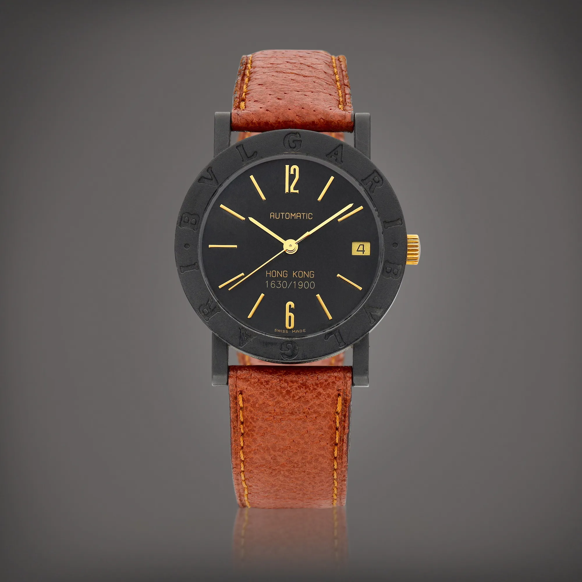 Bulgari Carbongold 33mm Carbon fiber and Yellow gold Black