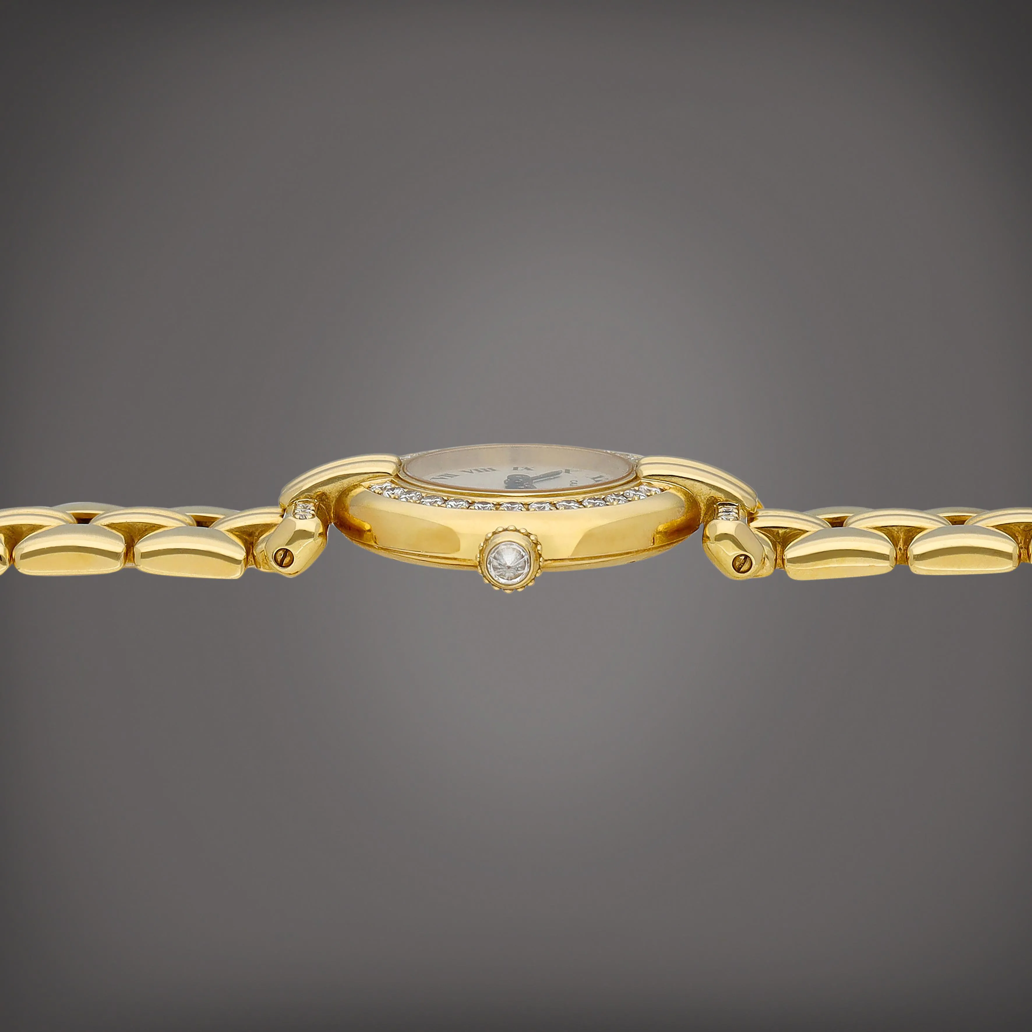 Cartier 1980 24mm Yellow gold and Diamond Silver 2