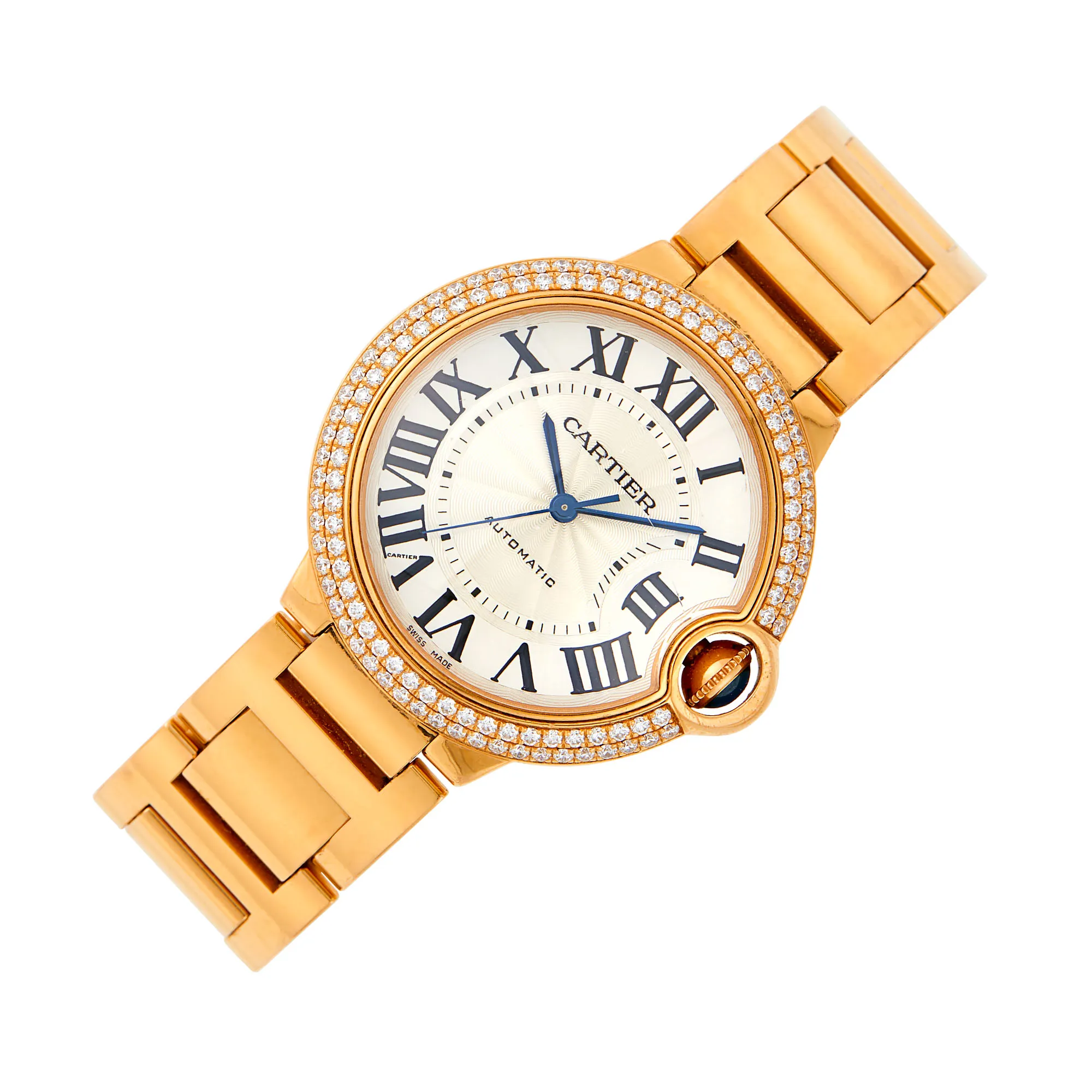 Cartier Ballon Bleu WE900423 36mm Rose gold and Diamond Silver