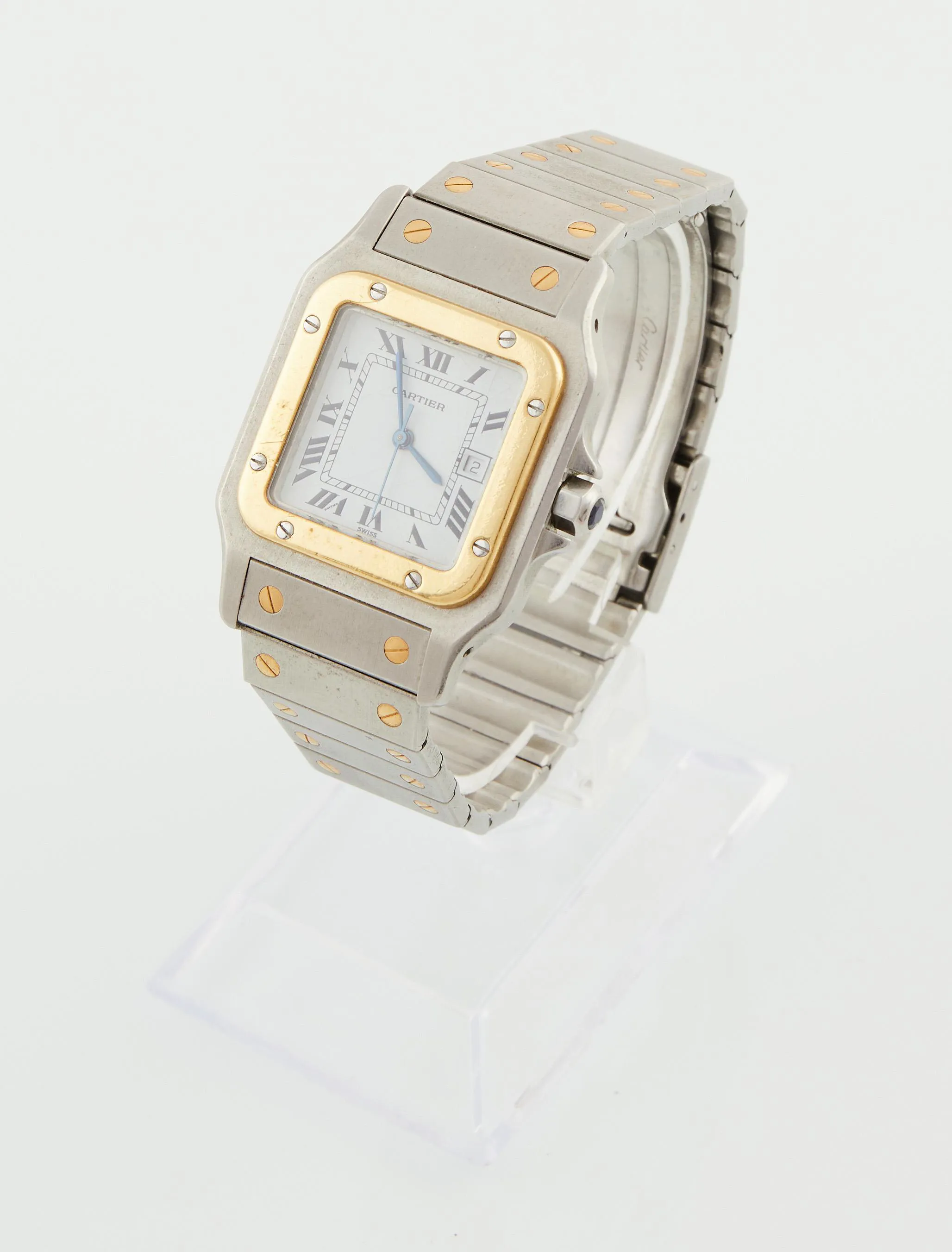 Cartier Santos 2961 30mm Yellow gold and stainless steel White 3