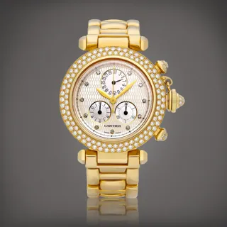 Cartier Pasha 1534 Yellow gold and Diamond White