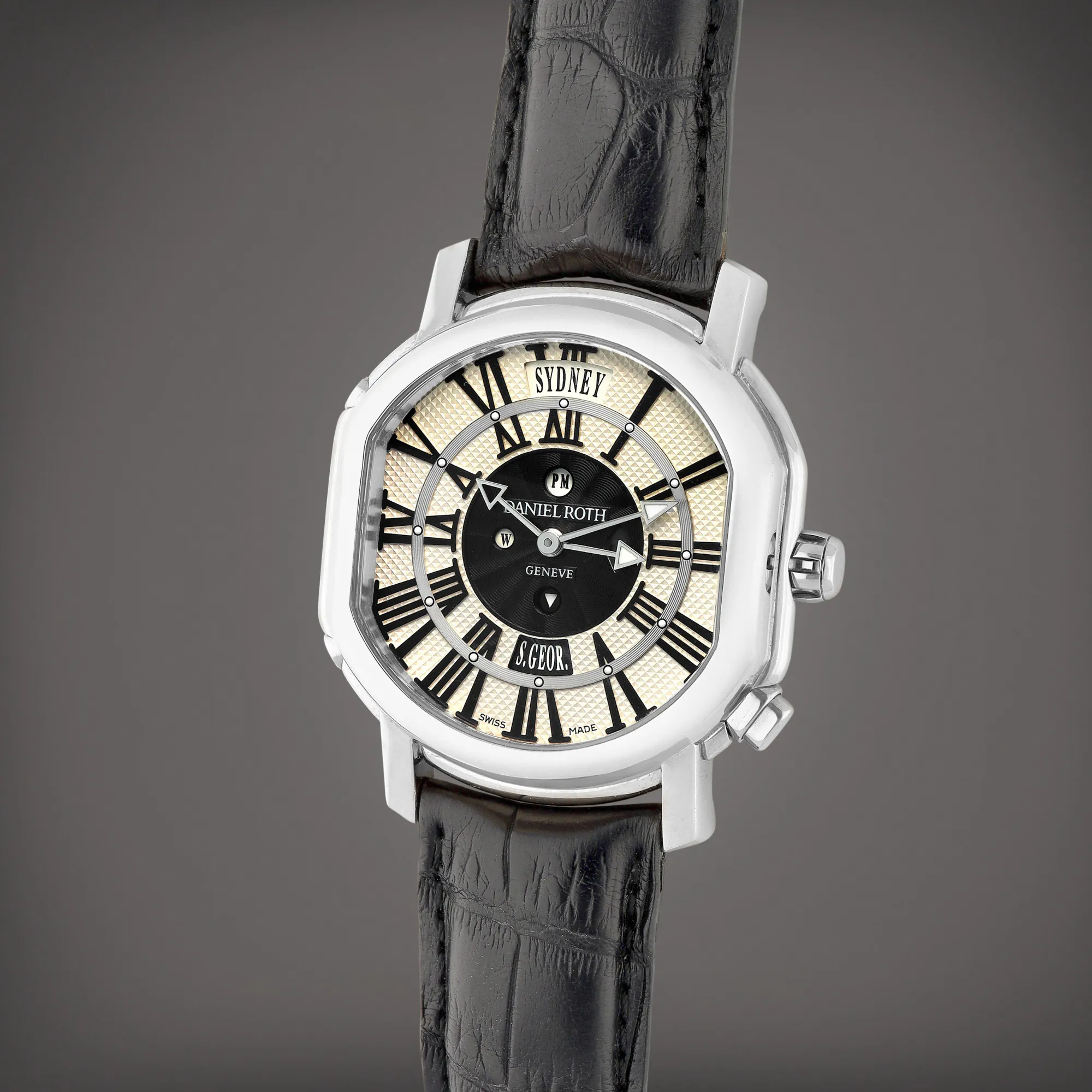 Daniel Roth Academie Metropolitan Dual Time 858.Y.60 40mm White gold Black 1