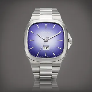 Glashütte Seventies Panorama Date Stainless steel Blue