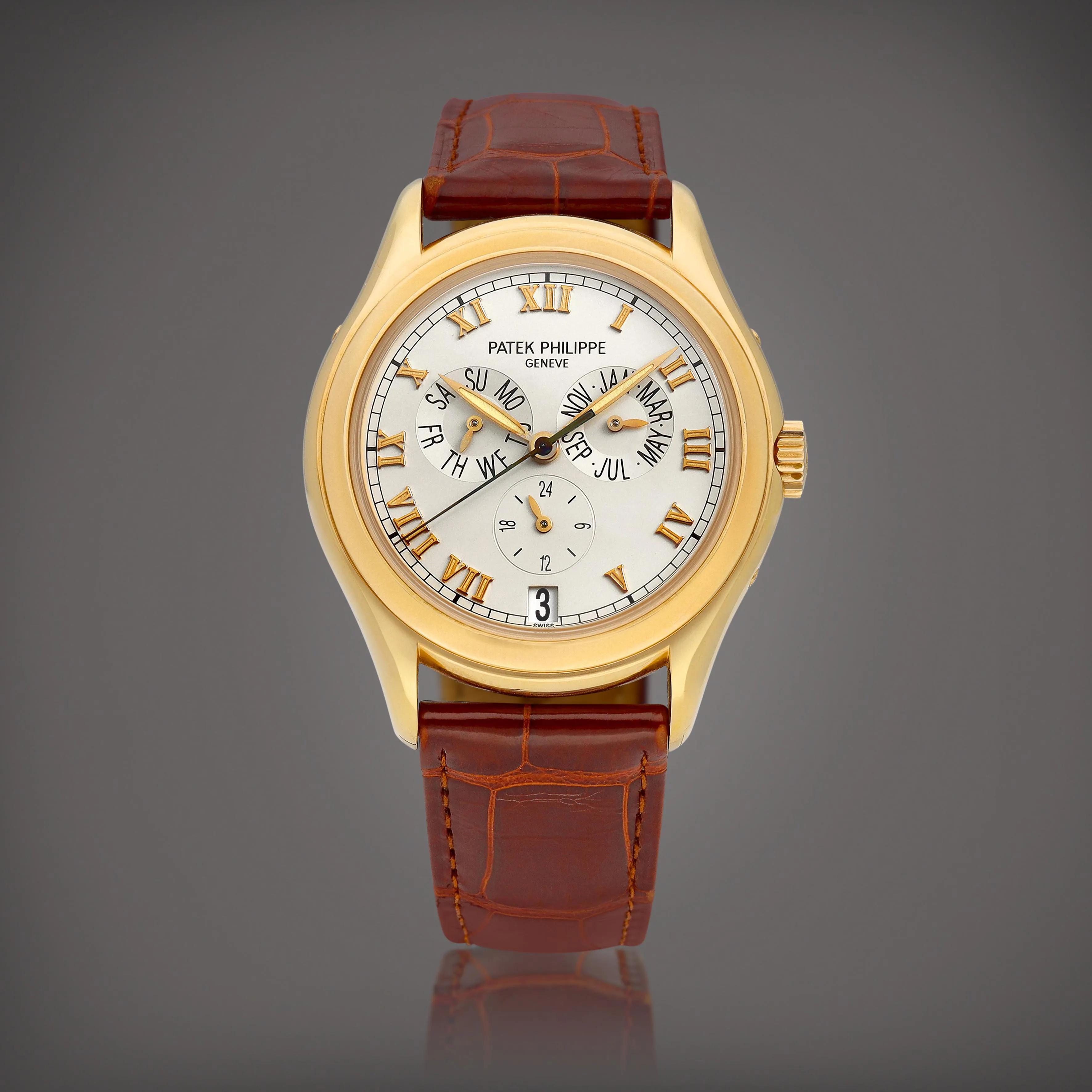 Patek Philippe Annual Calendar 5035 37mm Yellow gold Silver