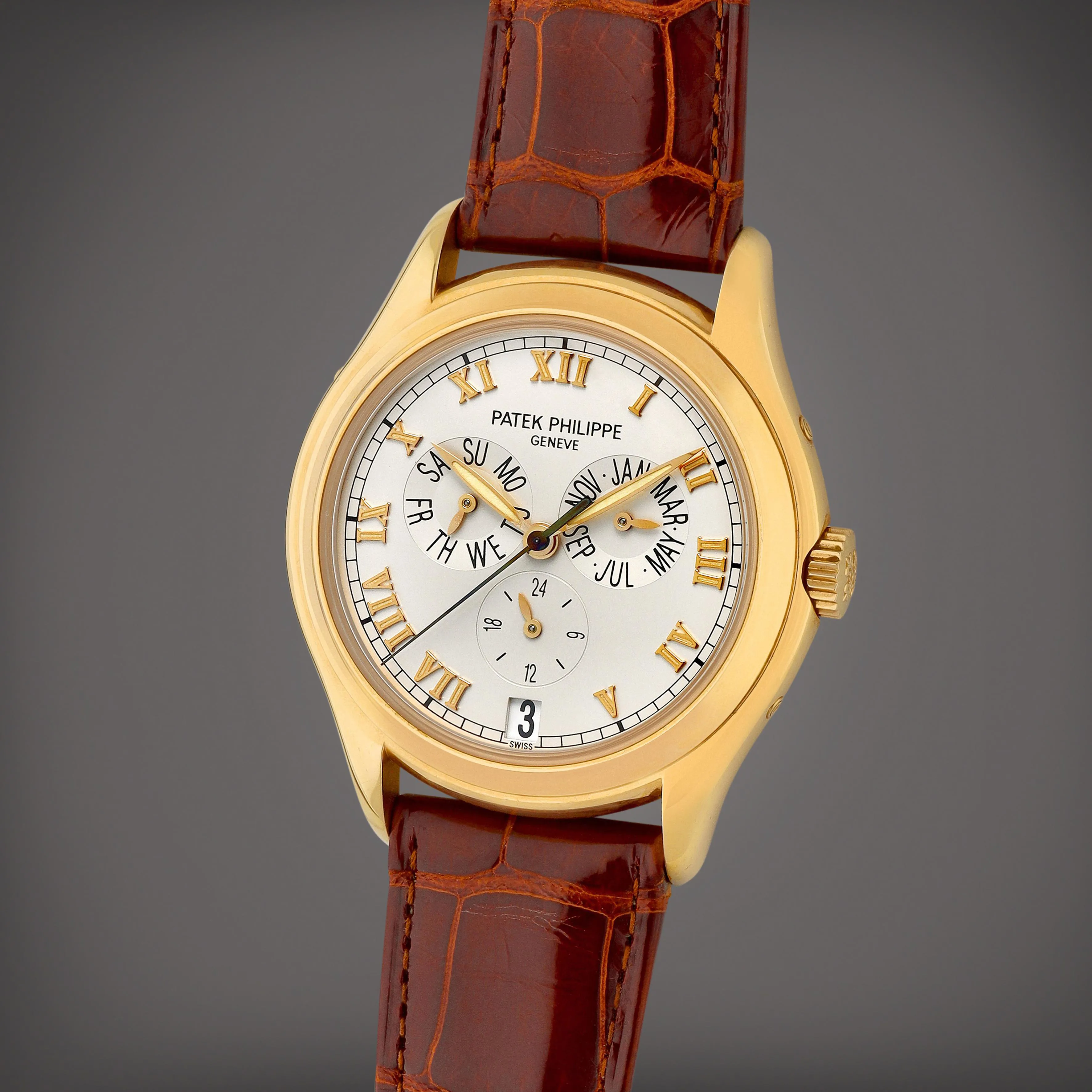 Patek Philippe Annual Calendar 5035 37mm Yellow gold Silver 1