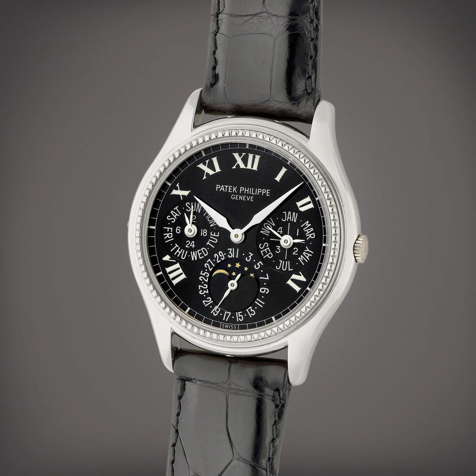 Patek Philippe Perpetual Calendar 5038 36mm White gold Black 1