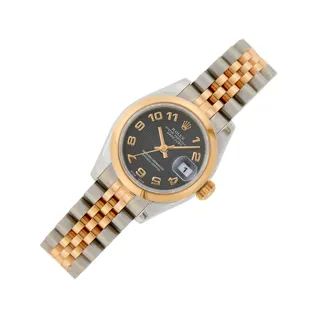 Rolex Lady-Datejust 179161 Rose gold and Stainless steel Black