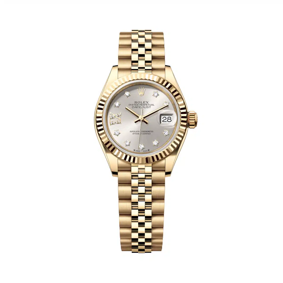 Rolex Lady-Datejust 279178-0004 28mm 18k yellow gold Silver