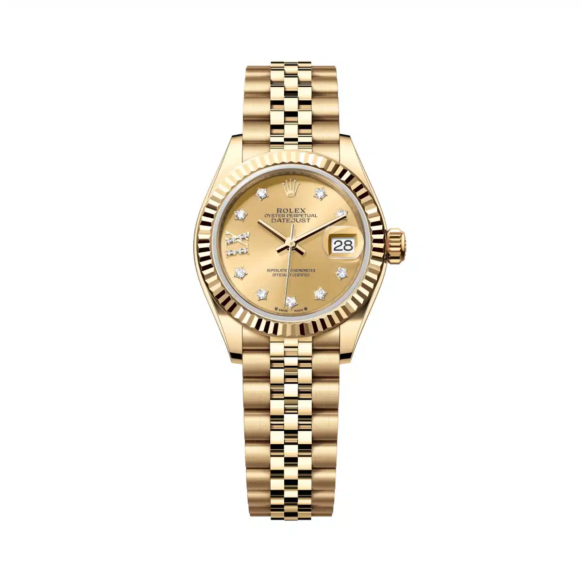 Rolex Lady-Datejust 279178-0014 28mm 18k yellow gold Champagne