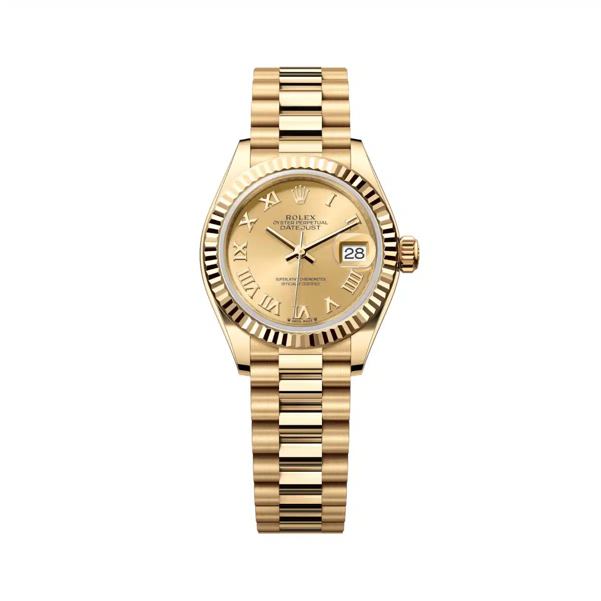 Rolex Lady-Datejust 279178-0022 28mm 18k yellow gold Champagne