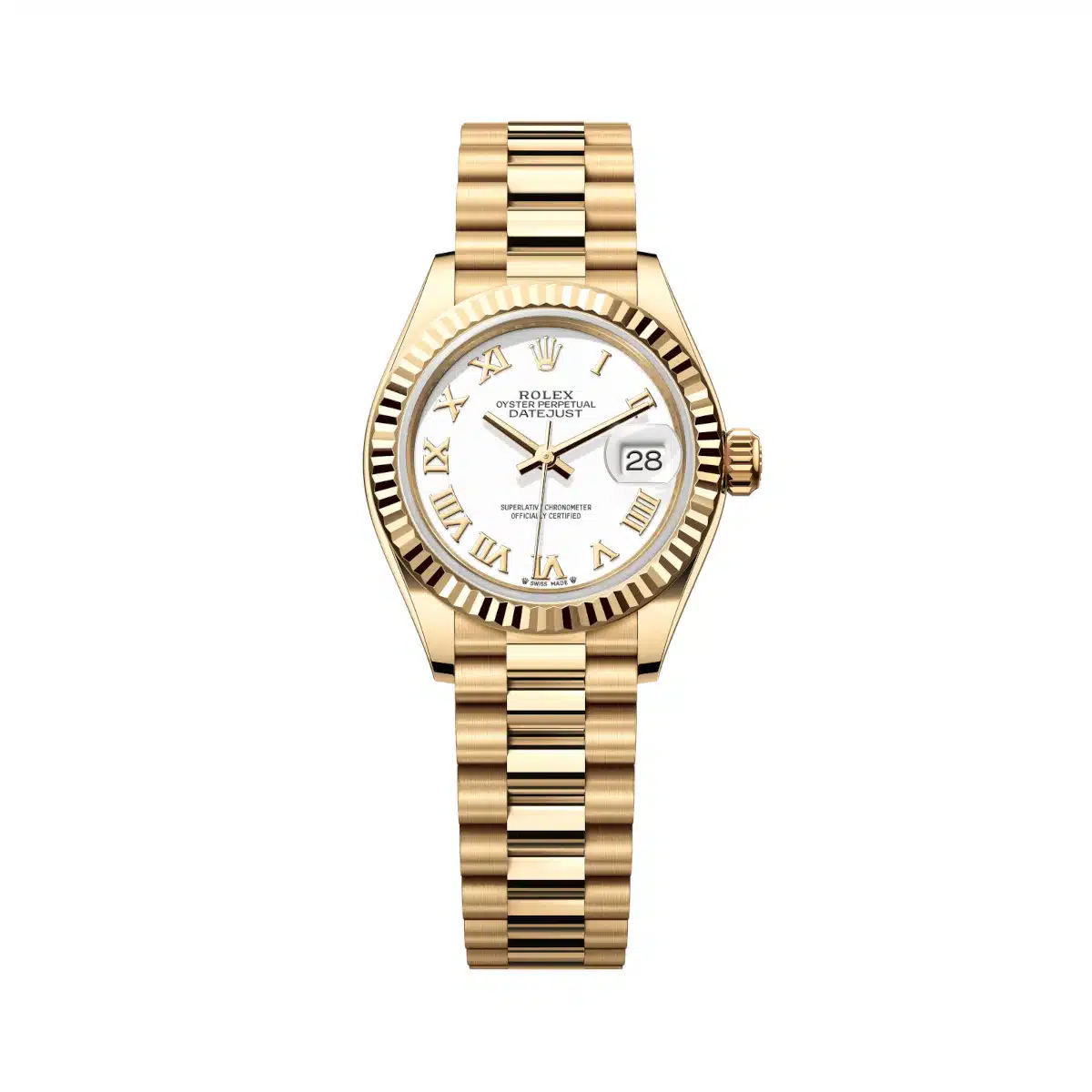 Rolex Lady-Datejust 279178-0029 28mm 18k yellow gold White