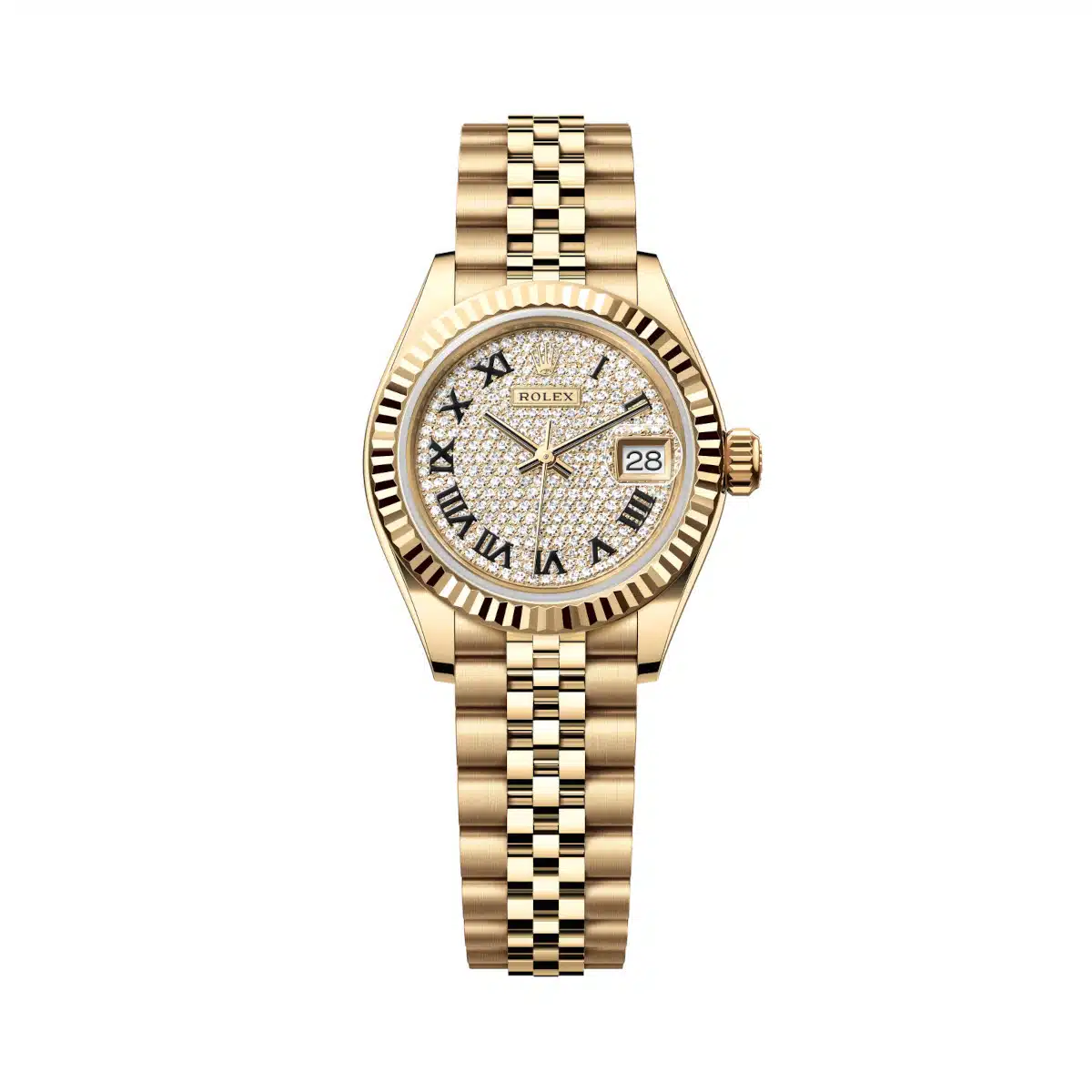 Rolex Lady-Datejust 279178-0032 28mm 18k yellow gold Paved