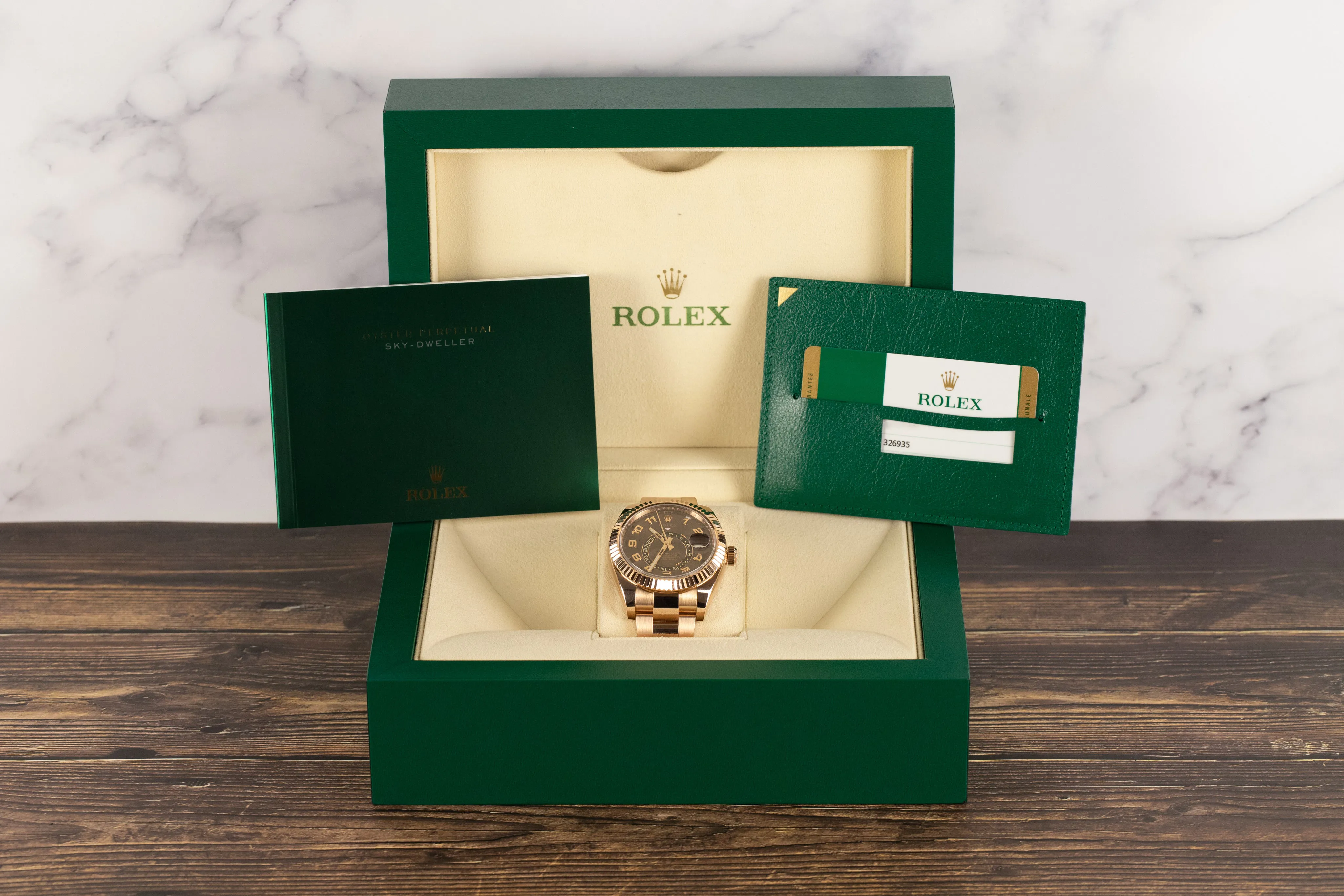 Rolex Sky-Dweller 326935 42mm Rose gold Chocolate Arabic 4