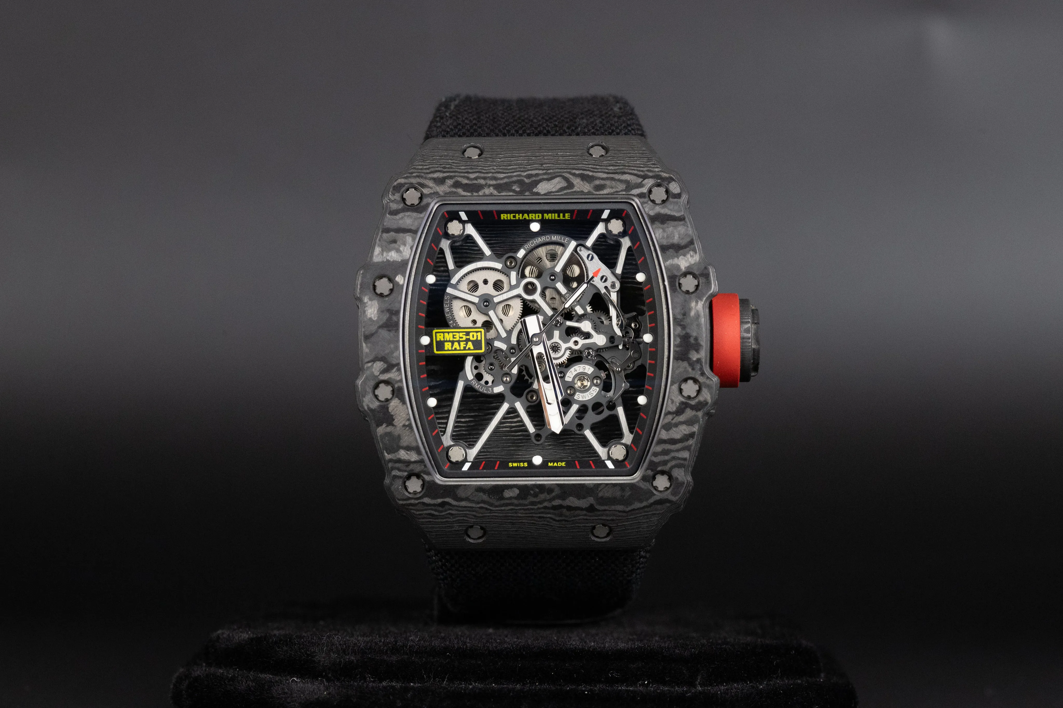 Richard Mille Automatic Winding Rafael Nadal 35 50mm Carbon fiber Skeleton