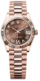 Rolex Datejust 278275-0025 Rose gold Chocolate Set with Diamonds